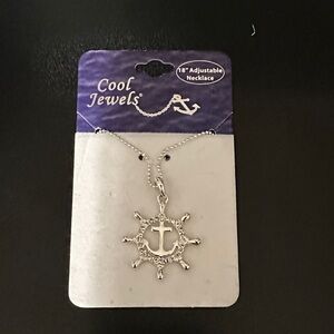 Silver Tone Anchor Necklace